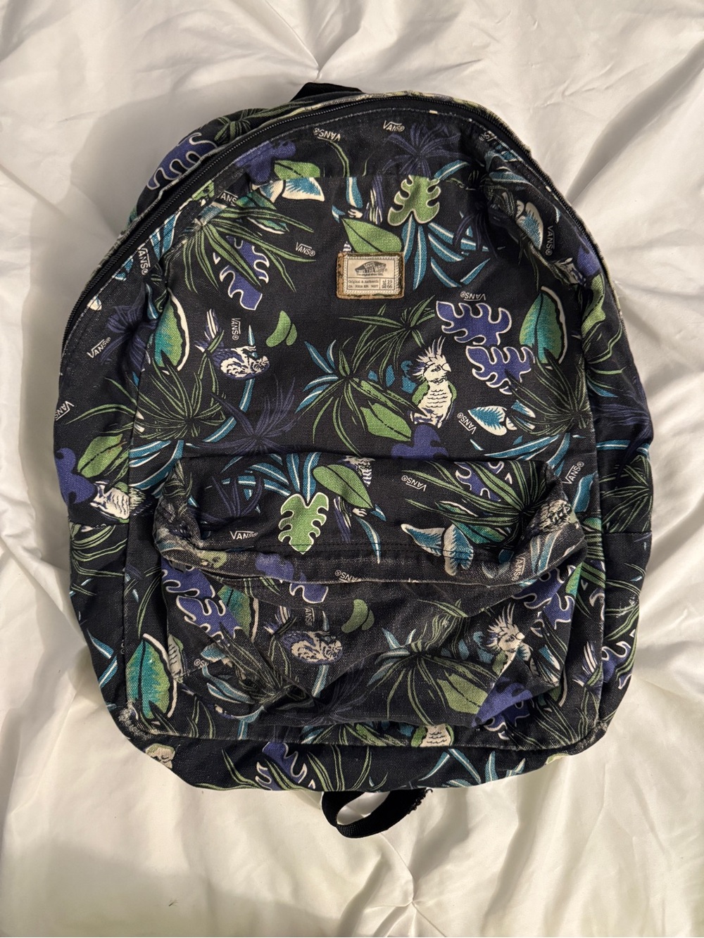 Vans Black Tropical Print Backpack - Durable Everyday Bag